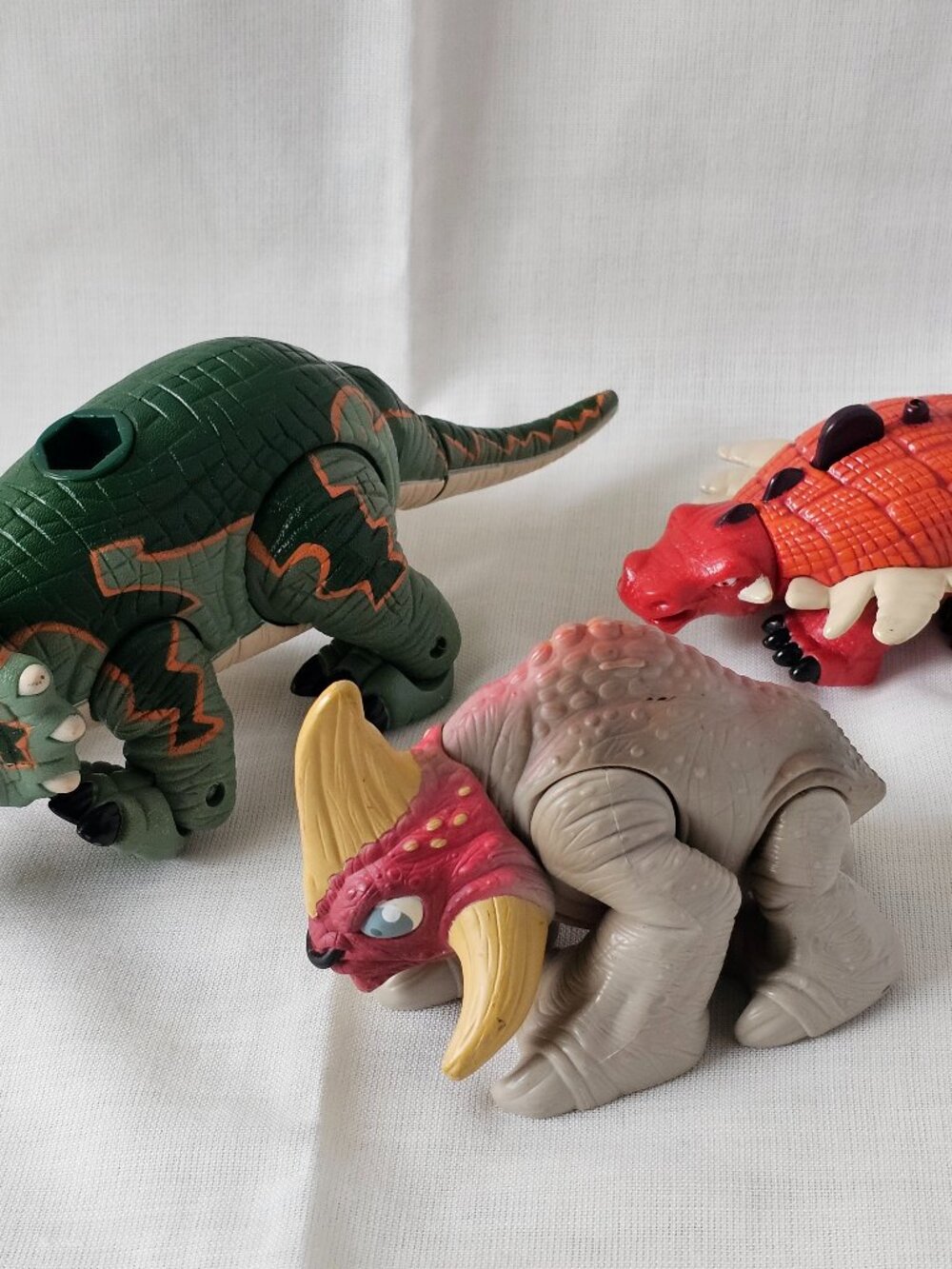 Lot 3 Fisher-Price Imaginext triceratops dinosaur collectibles action figures